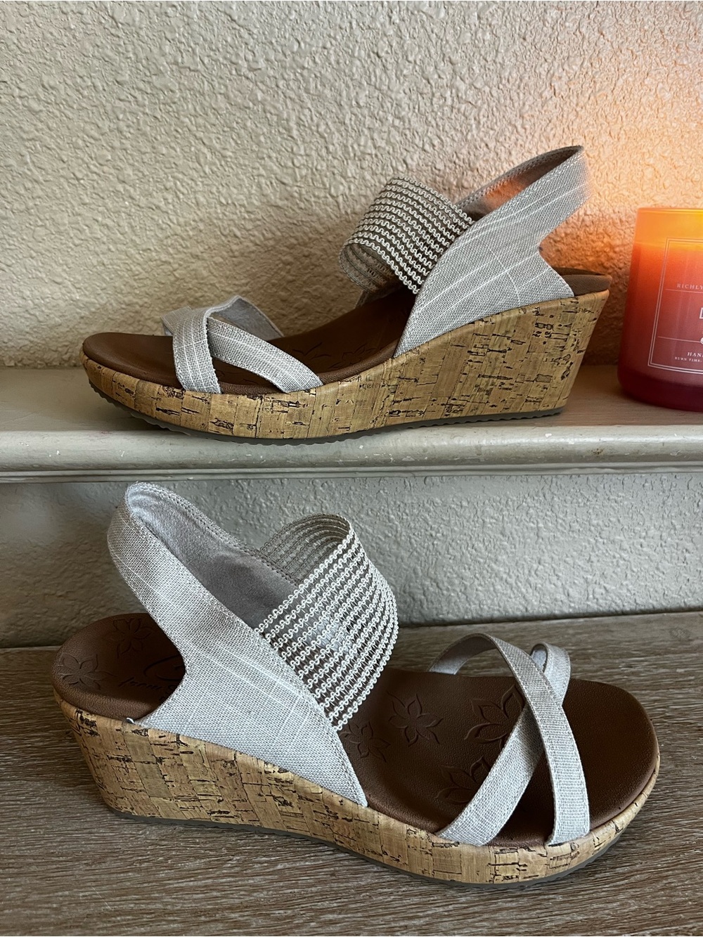 Skechers Cali Beverlee High Tea Wedge Sandals Women’s Size 9